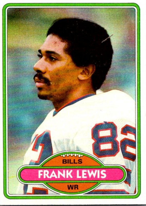 1980 Topps Football Card Frank Lewis WR Buffalo Bills sun0319