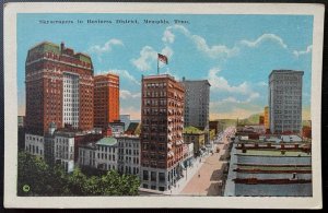 Vintage Postcard 1915-1930 Skyscrapers in Business District, Memphis, Tennessee