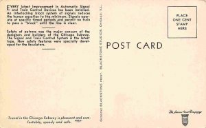 Chicago Subway Downtown Train at Platform Station Illinois 1940s postcard