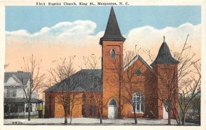 G64/ Morganton North Carolina Postcard c1910 First Baptist Church King St