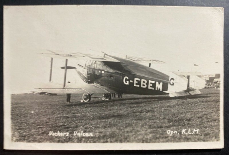 Mint Original Real Picture Postcard Earl Aviation Airplane KLM Vickers Vulcan 