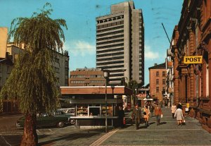 Vintage Postcard 1975 Offenbach Main Street Rathaus Post Office Germany