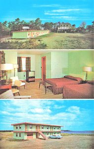 Pine Point Beach ME Ocean Spray Motel & Hotel, Triple View postcard