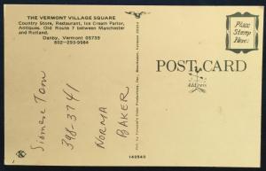 Postcard Unused Vermont Village Square Danby VT LB