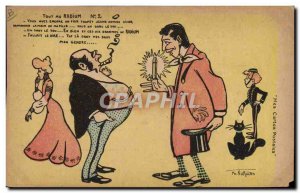 Postcard Old Man Smoking Cigar Illustrator Norwins Chat