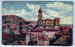 Panoramic View showing Cathedral MALAGA Spain 1910 Postcard