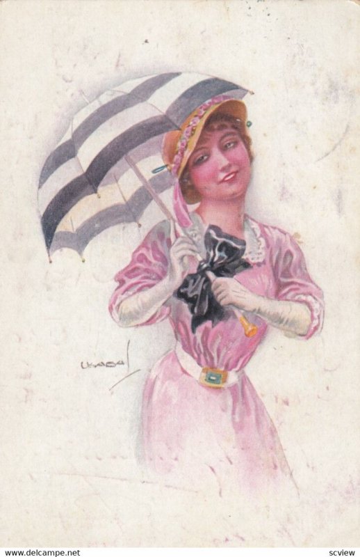 USABAL: Female Portrait with umbrella, PU-1918
