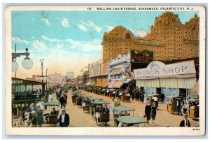 1929 Rolling Chair Parade Boardwalk Atlantic City New Jersey NJ Postcard