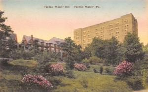 Pocono Manor Pennsylvania~Manor Inn on Hillside~1920s Handcolored Albertype PC