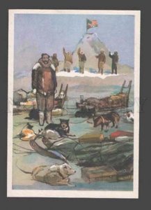 090060 Robert Peary american polar traveller w/ LAIKA dogs Old