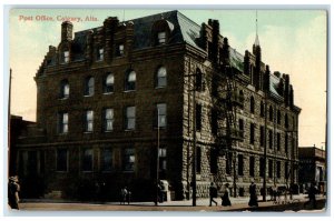 1912 Street View Post Office Calgary Alberta Canada Posted Antique Postcard