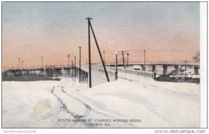 Illinois Peoria South Adams Street Viaduct Winter Scene