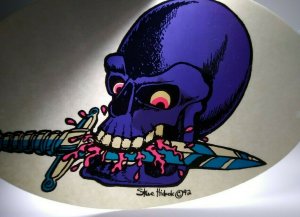 Grateful Dead Vintage Original Car Window Decal Skull Knife In Mouth '92 Hidock