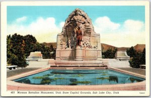 Mormon Batallion Monument Utah State Capitol Grounds Salt Lake City UT Postcard