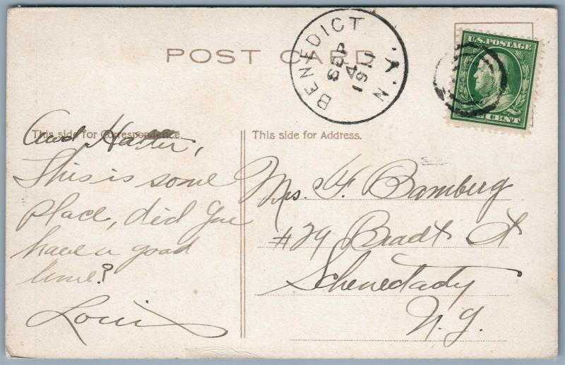 GLOVERSVILLE NY ECCENTRIC CLUB 1911 ANTIQUE POSTCARD