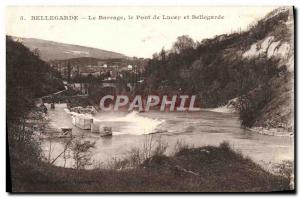 Old Postcard Bellegarde The Dam Bridge Lucey and Bellegarde