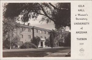 RPPC Postcard Gila Hall Women's Dorm University of Arizona Tucson AZ