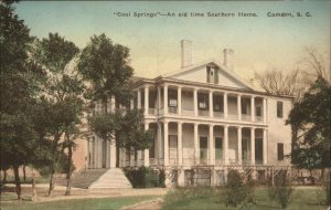 Camden SC South Carolina Cool Springs Mansion Hand Colored Postcard