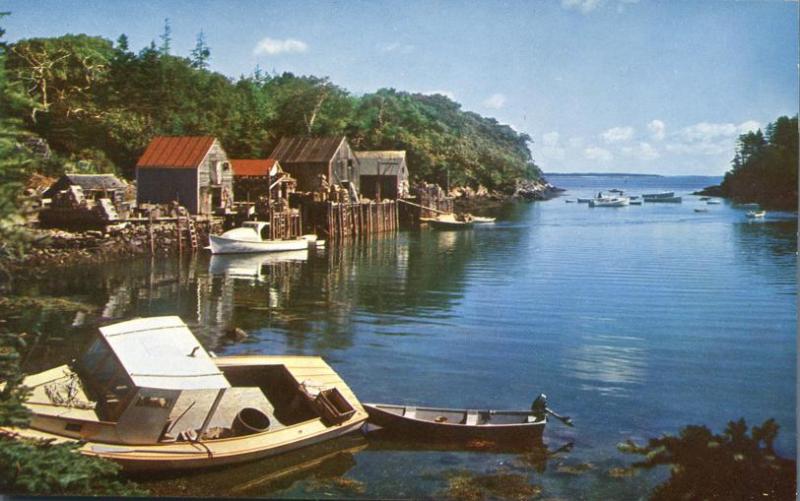 Picturesque Fishing Village along Coast of Maine