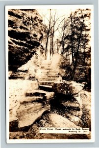 RPPC of Hocking County OH-Ohio, Stone Steps, Upper Approach Rock House Postcard