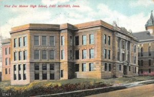 DES MOINES, Iowa IA    WEST DES MOINES HIGH SCHOOL   1907 Vintage Postcard