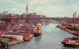 Entrance to Cuyahoga River Cleveland, Ohio OH