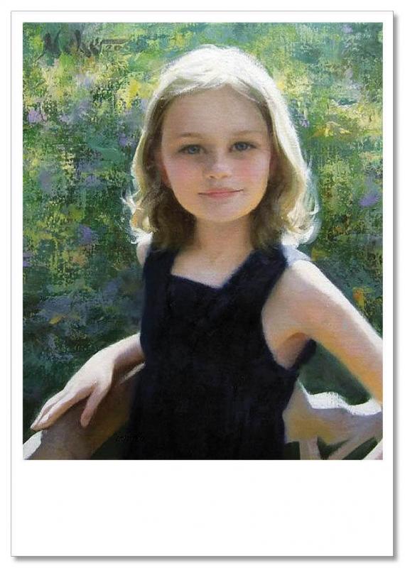 Pretty Little Girl Portrait ~ New Russian Modern Postcard
