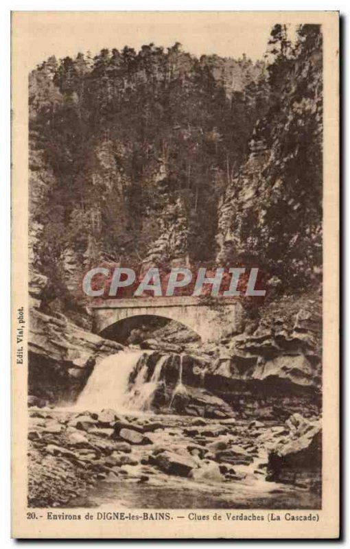 Old Postcard From Around Digne Les Bains Clues From Verdaches waterfall