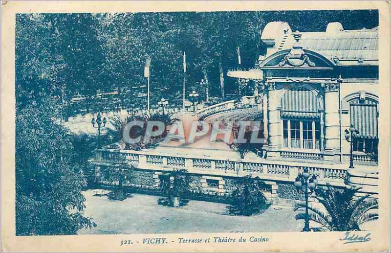 Postcard Old Vichy Terrace Theater and the Casino