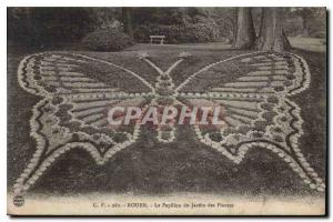 Old Postcard Rouen Botanical Garden Butterfly