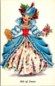 Vtg Dolls of Many Lands Doll of France 1950s Unused Postcard