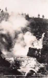 Champagne Pool Wairakei New Zealand Old Real Photo Postcard