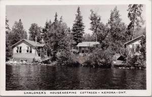 Chaloner's Housekeeping Cottages Kenora Ontario ON 1953 RPPC Postcard E16 *As Is