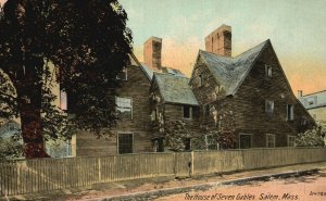 Vintage Postcard 1916 The House Of Seven Gables Salem Massachusetts Leighton Pub