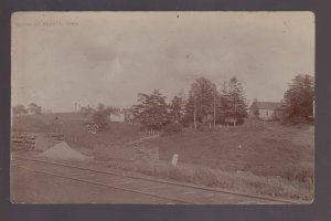 Peosta IOWA RPPC c1910 BIRDSEYE VIEW School Church RAILROAD nr Dubuque IA