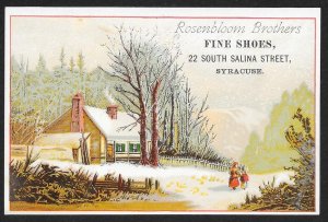 VICTORIAN TRADE CARDS (3) Rosenbloom Brothers Fine Shoes Three Seasonal Scenes