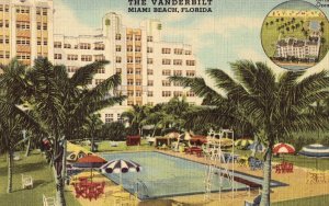 Linen Postcard - Holiday Inn - The Vanderbilt - Miami Beach, Florida