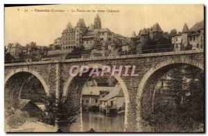 Old Postcard Uzerche Viaduct and old Castles