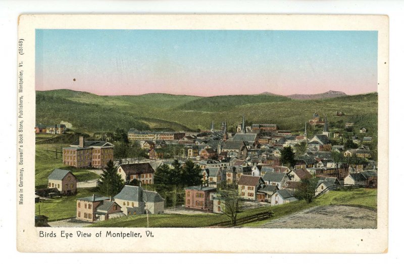 VT - Montpelier. Bird's Eye View circa 1905  (copper windows)