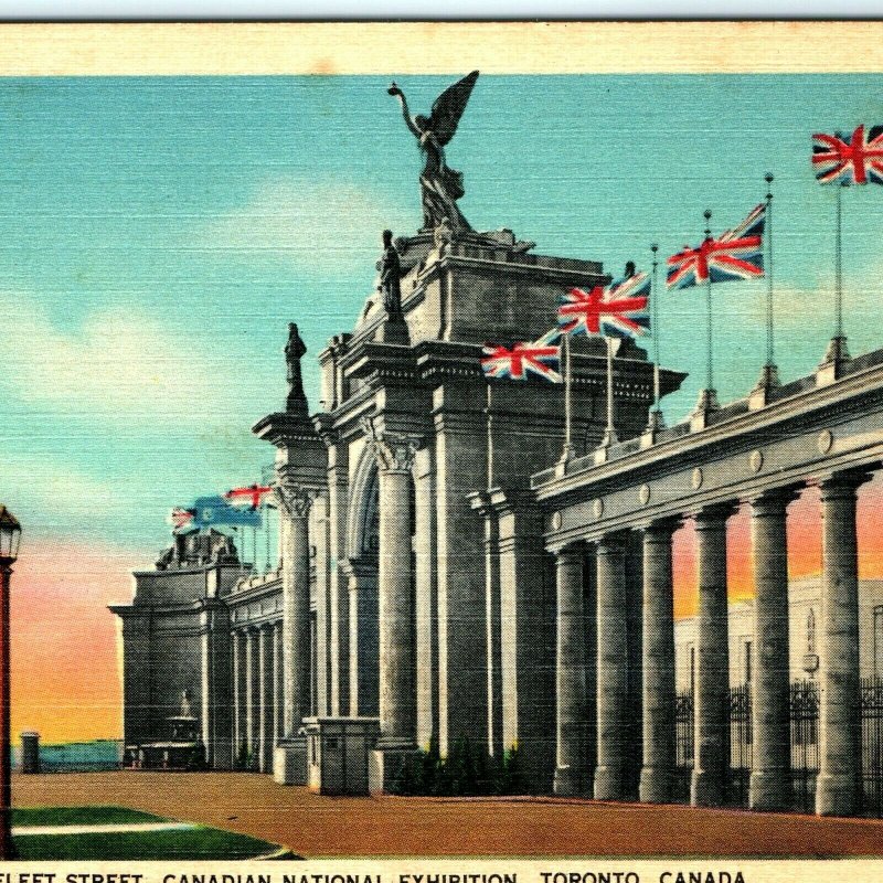 c1930s Toronto Canadian National Exhibition Princes' Gates Fleet St Postcard A2