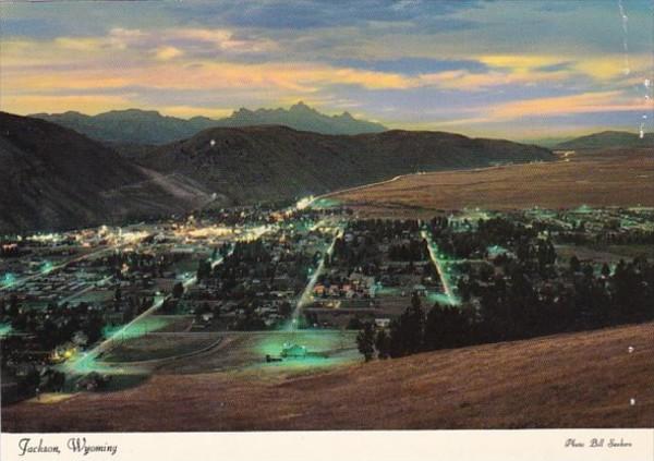 Wyoming Jackson Panoramic View At Night