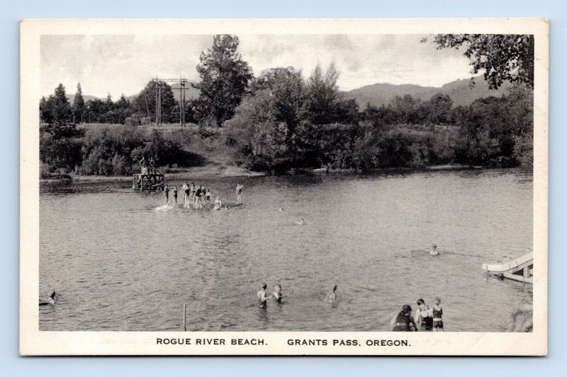 Rogue River Beach View Grants Pass Oregon OR UNP Unused Albertype Postcard G16