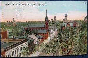 St Paul Street Looking North Burlington VT 1923 