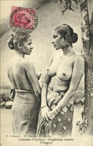 ceylon, Beautiful Native Topless Nude Singhalese Women, Topless (1912) Postcard