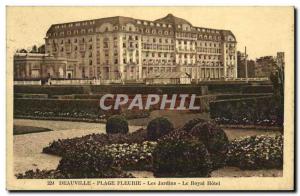 Old Postcard Deauville Beach Gardens Fleurie The Royal Hotel