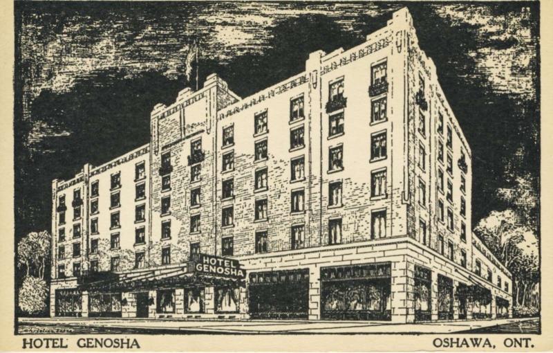 Hotel Genosha Oshawa Ontario ON Hotels Unused Vintage Postcard E12