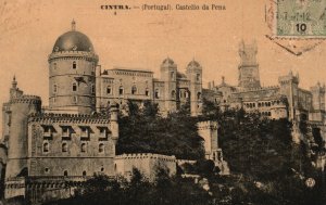 Vintage Postcard Cintra Portugal Castello De Pena Park and National Palace