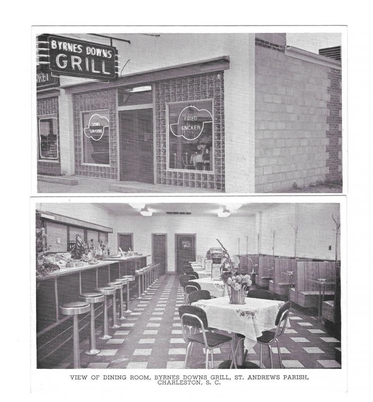 Charleston SC St Andrews Parish Byrnes Downs Grill Interior Exterior 2 Postcards