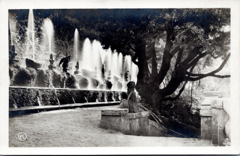 RPPC Italy Tivoli - Villa d'Este - Avenue of the Hundred Fountains