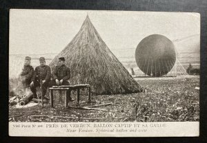 Mint France Postcard RPPC Early Aviation Near Verdun Spherical Balloon